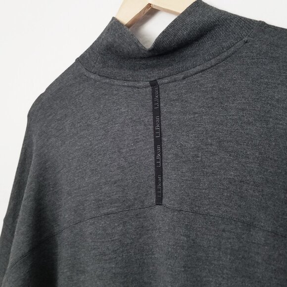 L.L. Bean SoftFlex Mockneck Pullover Size L Regular Midnight Black Heather Tunic - Picture 10 of 16